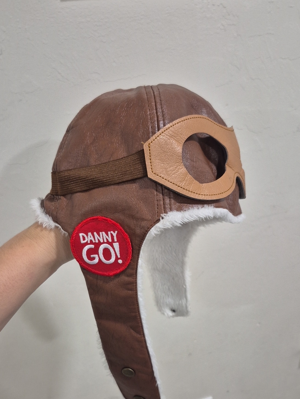 Danny Go! Brown Kids Aviator Hat with Faux Fur Trim